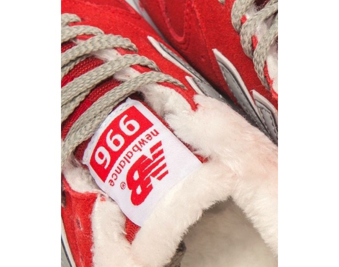 Кроссовки New Balance 996 зимние с мехом красные