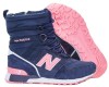 New Balance Snow Boots зимние с мехом темно-синие с розовым