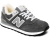 Кроссовки New Balance 574 серые замшевые зимние с мехом