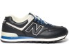 Кроссовки New Balance 574 синие кожаные зимние с мехом