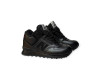 New Balance 574 leather Black  С Мехом