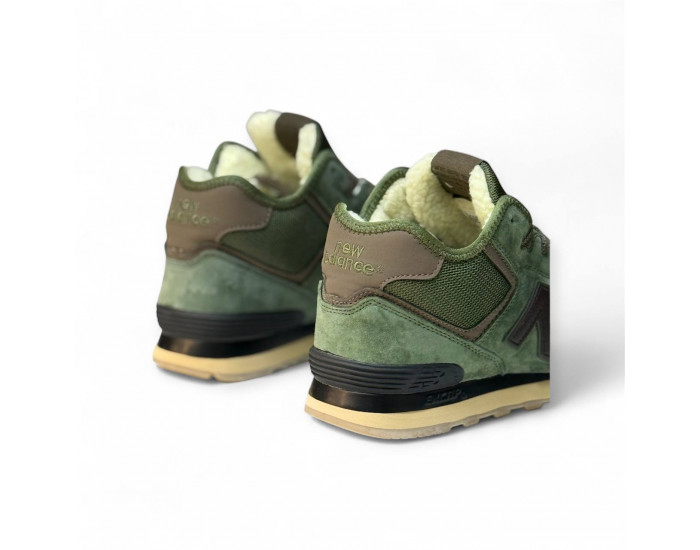New Balance 574 Mid Dark Green с мехом