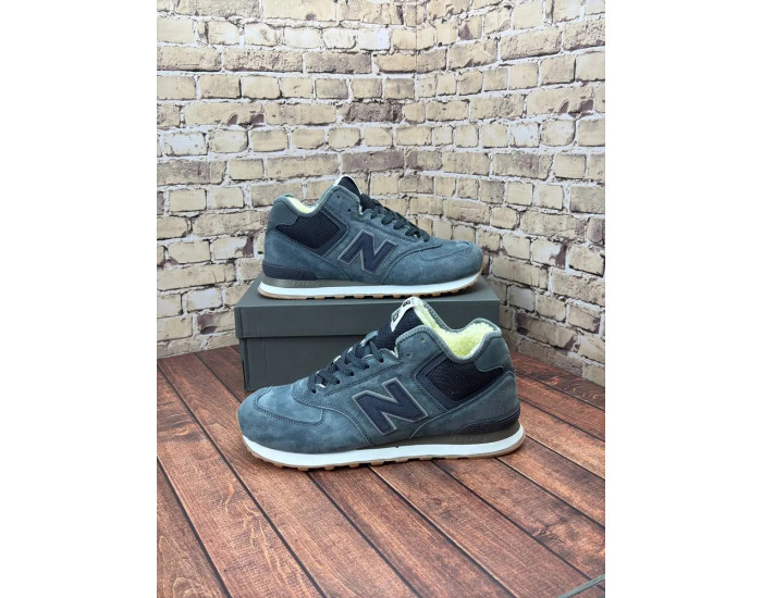New Balance 574 Mid Dark Grey с мехом
