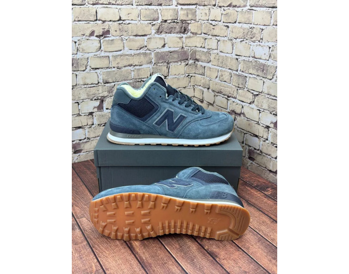 New Balance 574 Mid Dark Grey с мехом