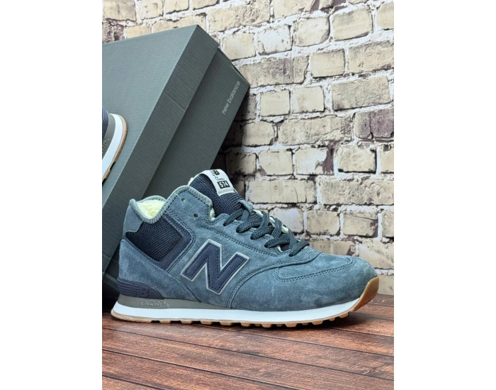New Balance 574 Mid Dark Grey с мехом