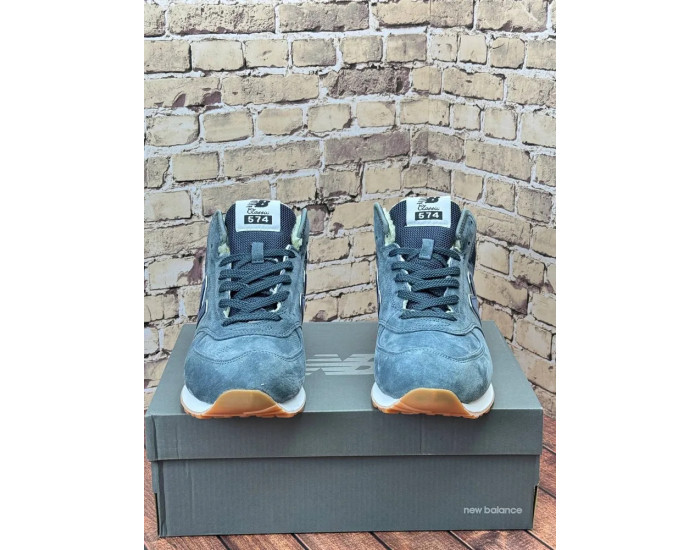 New Balance 574 Mid Dark Grey с мехом