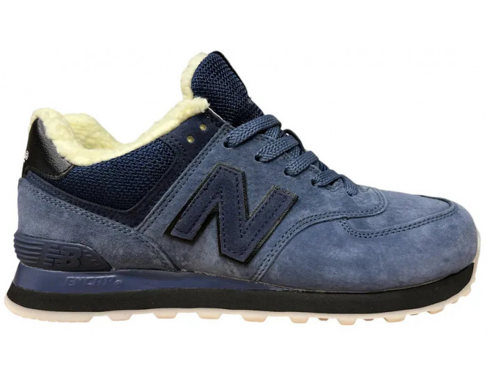 New Balance 574  Total Blue с мехом