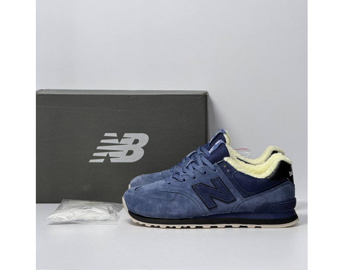 New Balance 574  Total Blue с мехом