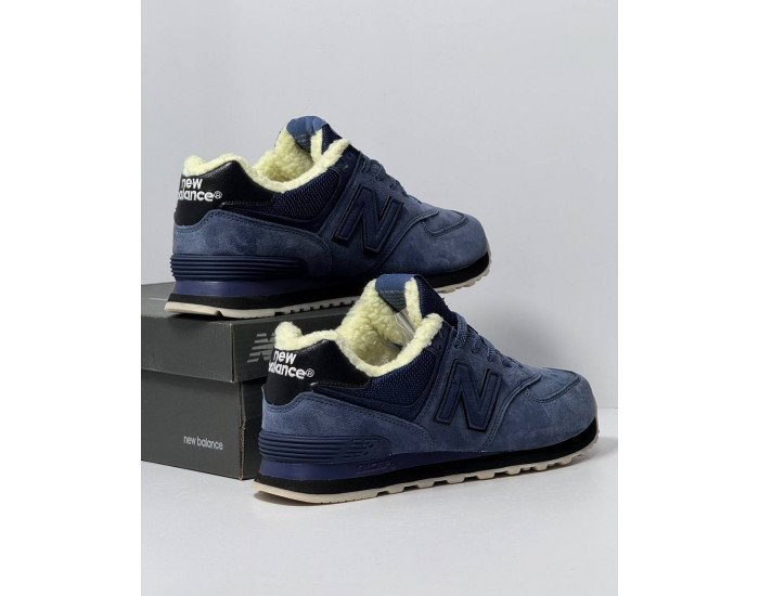 New Balance 574  Total Blue с мехом