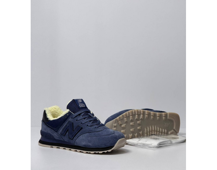 New Balance 574  Total Blue с мехом