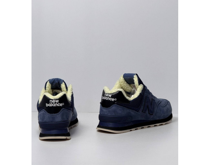 New Balance 574  Total Blue с мехом