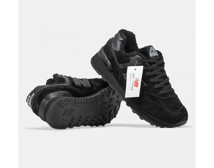 New Balance 574 Winter Black с мехом
