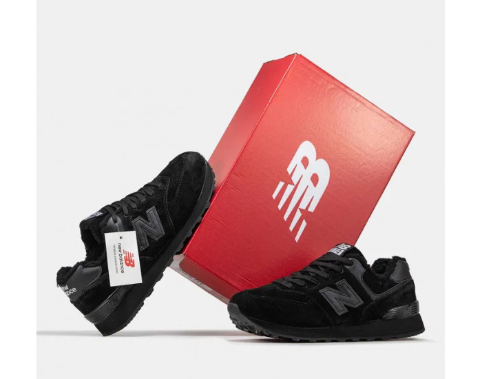 New Balance 574 Winter Black с мехом