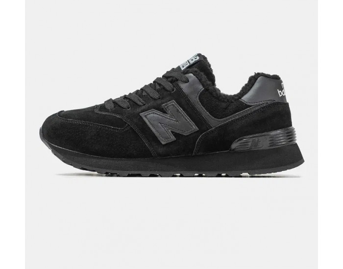 New Balance 574 Winter Black с мехом