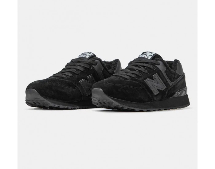 New Balance 574 Winter Black с мехом