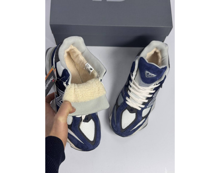 New Balance 9060 Blue White с мехом
