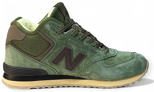 New Balance 574 Mid Dark Green с мехом
