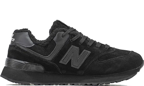 New Balance 574 Winter Black с мехом