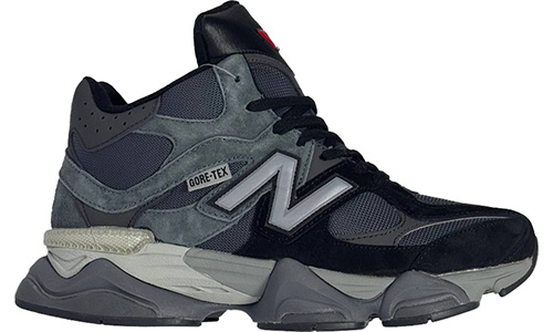 New Balance 9060 Black Grey с мехом
